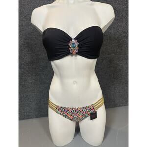 Rare Victoria’s Secret Bikini Gem Strapless Top & Sexy Bottom Swimwear 34D/M